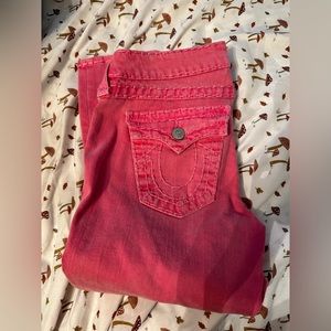 Pink true religion capri jeans